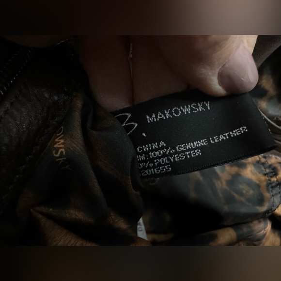 Women’s genuine leather, B MAKOWSKY Brown bag with silver embellishments - Picture 11 of 12